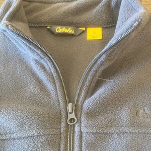 Cabela's Gray Fleece Jacket with Yellow Accents